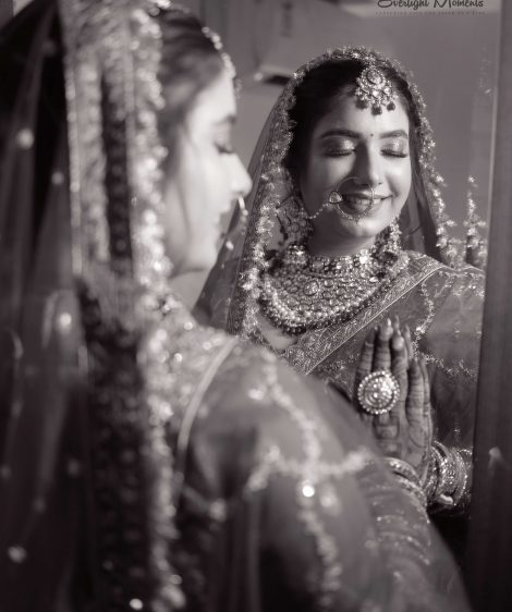Bride and groom candid portrait during Gurgaon wedding