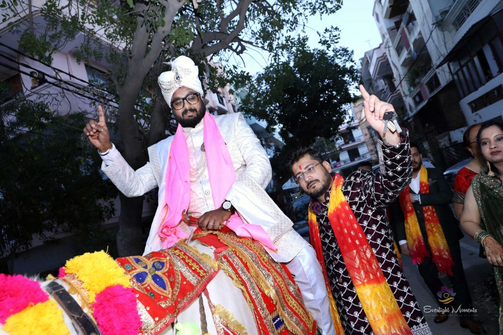 Bride and groom smiling during their wedding shoot handled by top wedding photographers in Delhi NCR.